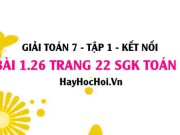 Bài 1.26 SGK Toán 7 tập 1 Kết nối tri thức